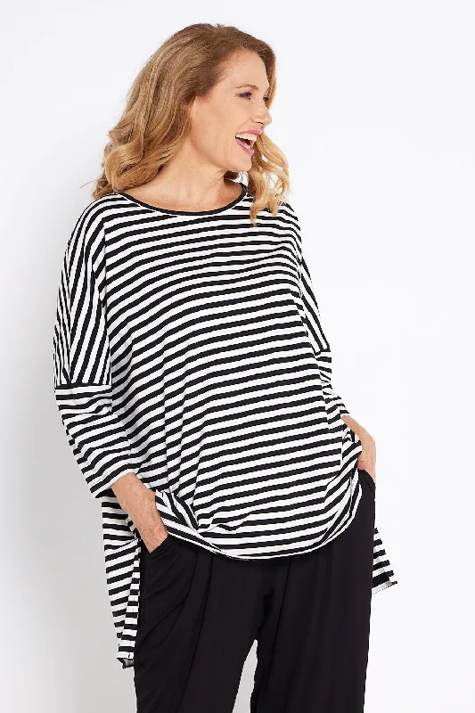 Lulah Top - Black/White Stripe