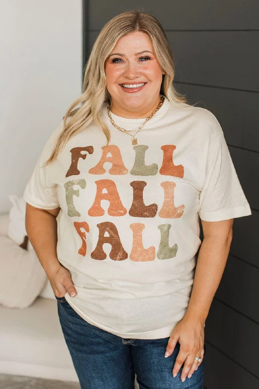 "Fall" Boho Graphic Tee- Cream