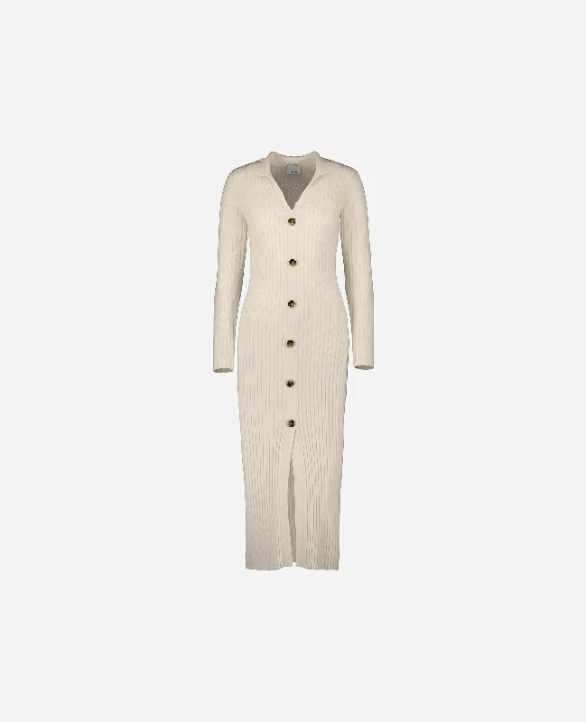 Kleid aus Cashmere in Creme