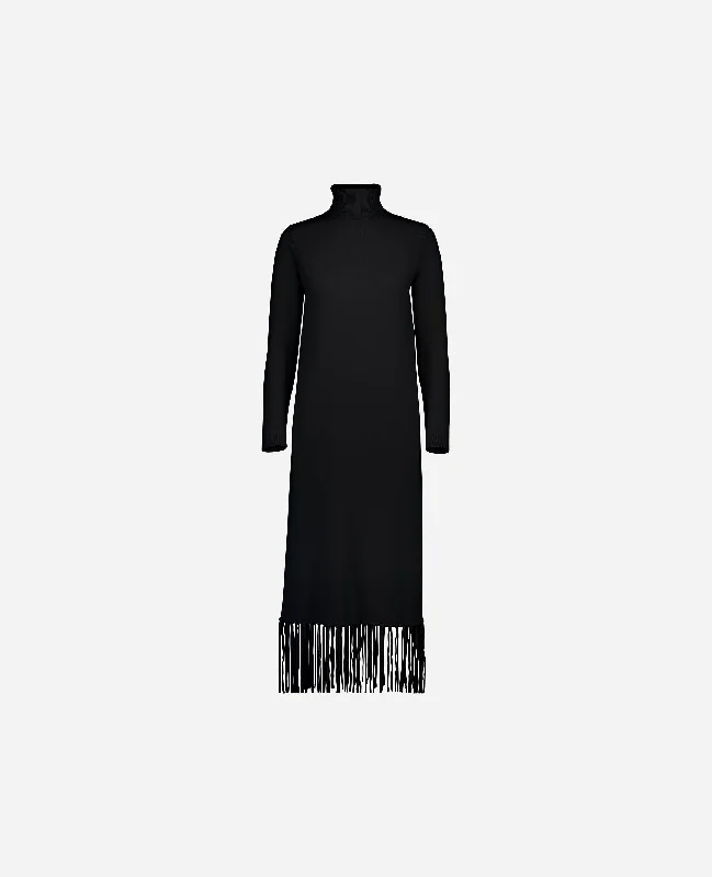 Rolli Kleid aus Cashmere-Mischung in Schwarz