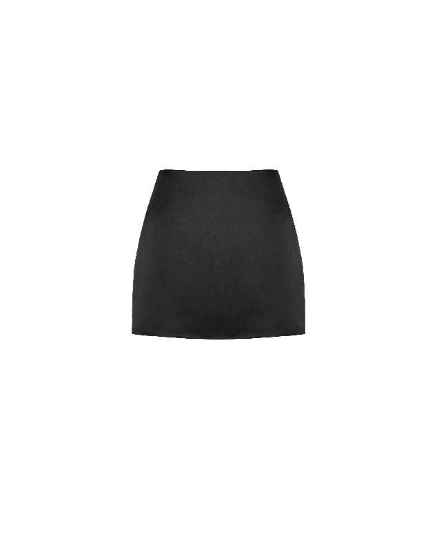 CHER SATIN MINI SKIRT BLACK