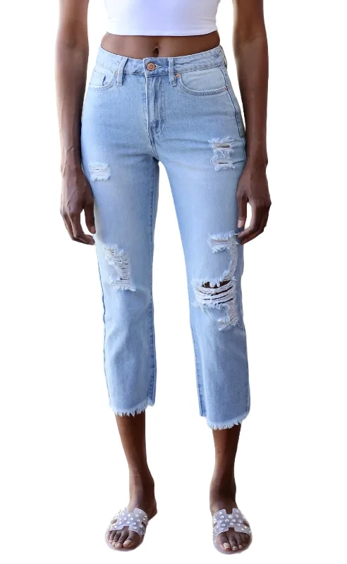 Angela Straight Jean In Light Wash