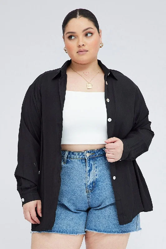 Black Relaxed Shirt Long Sleeve