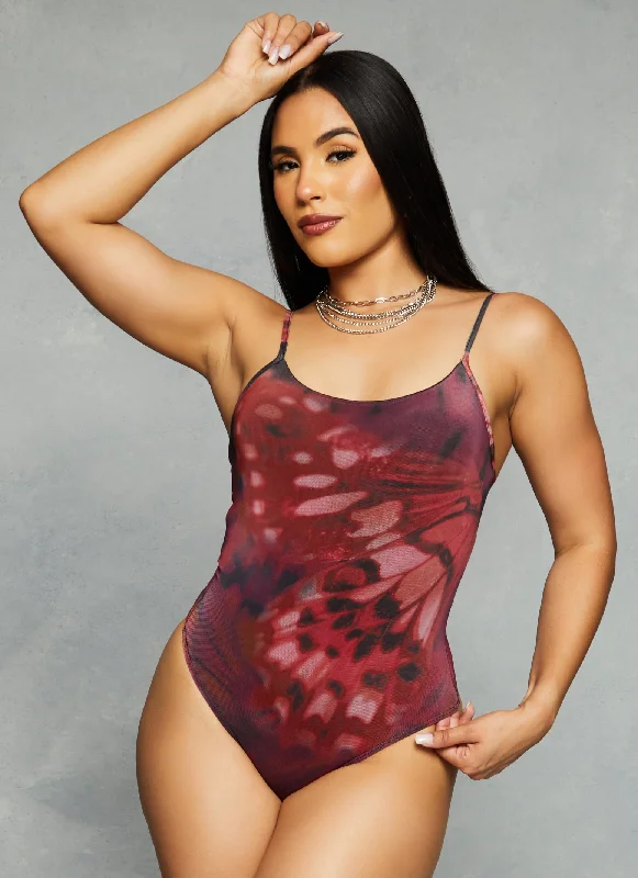 Almost Famous Printed Cami Bodysuit