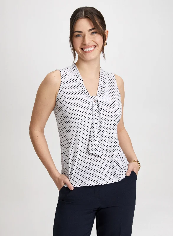 Dot Motif Sleeveless Top