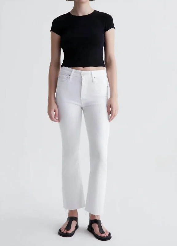 Farrah Boot Crop Jeans In White