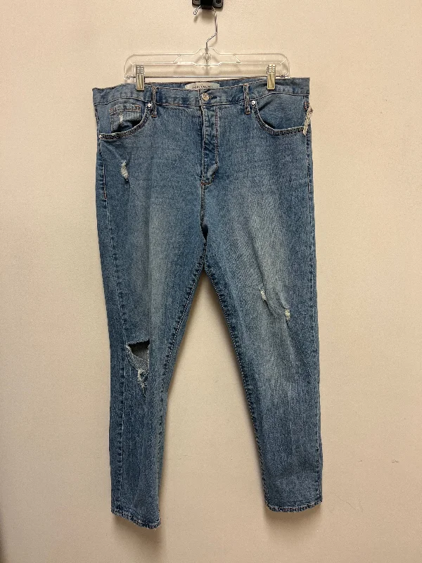 Jeans Straight By Vintage America In Blue Denim, Size: 16