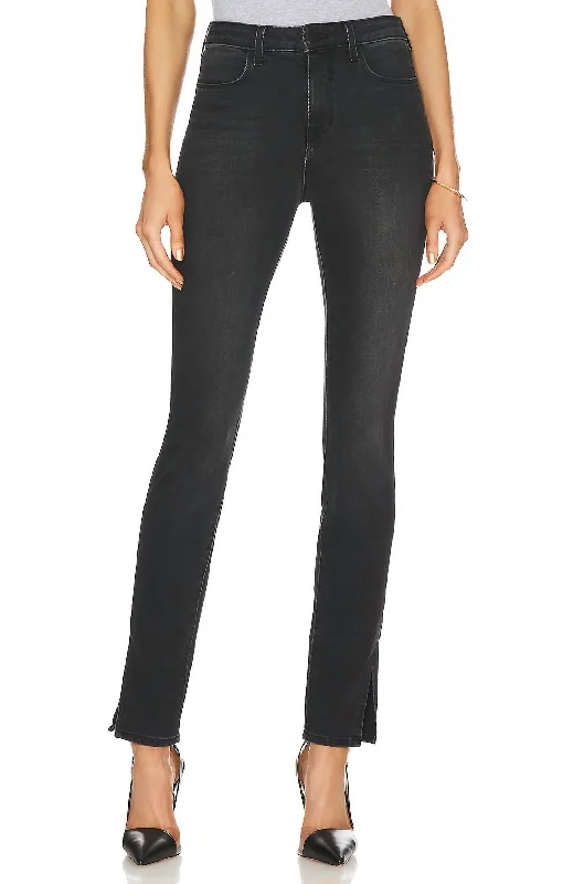 Josie High Rise Skinny Split Jean In Shadow