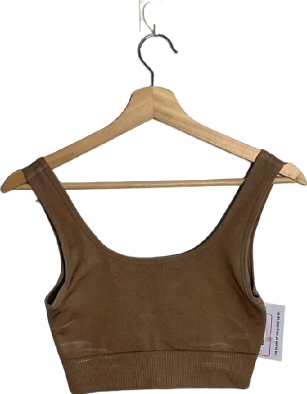 Love Leggings Brown Cropped Cami Top S UK 8-10