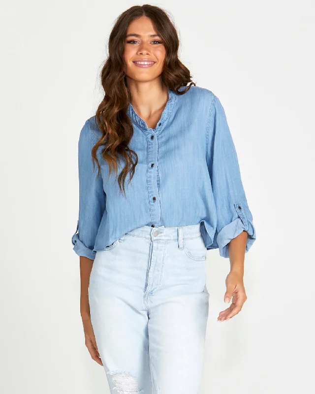 Sass Willow Boxy Shirt Blue Wash