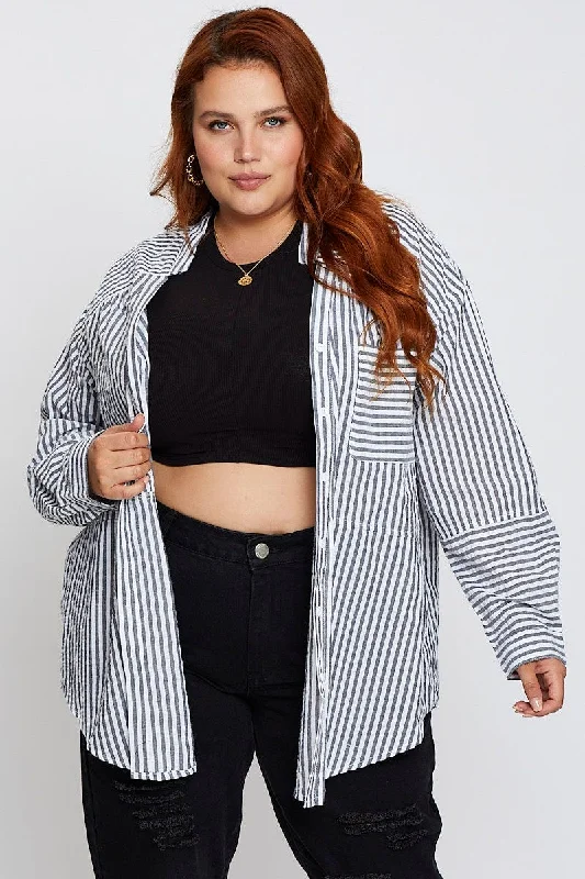 Stripe Oversized Shirt Long Sleeve