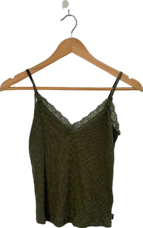 Superdry Olive Green Lace Trim Camisole S/M