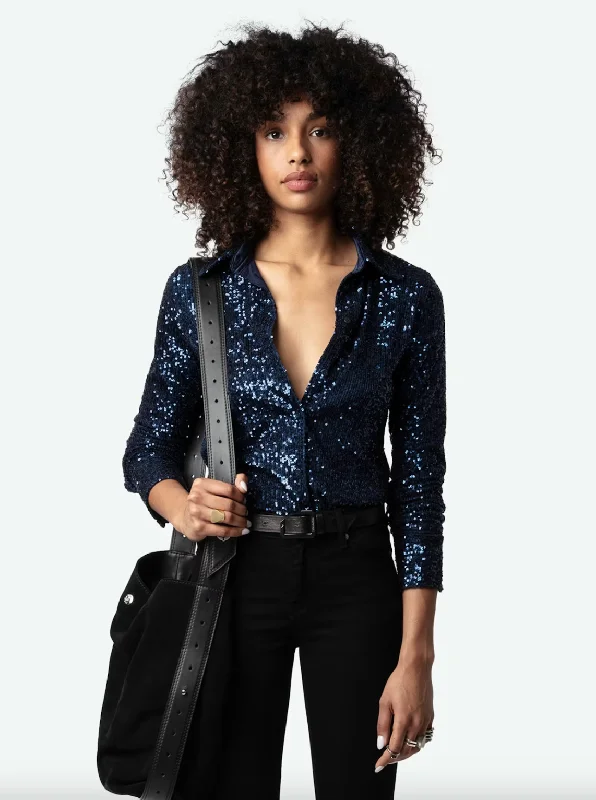 Tawny Sequin Shirt - Encre