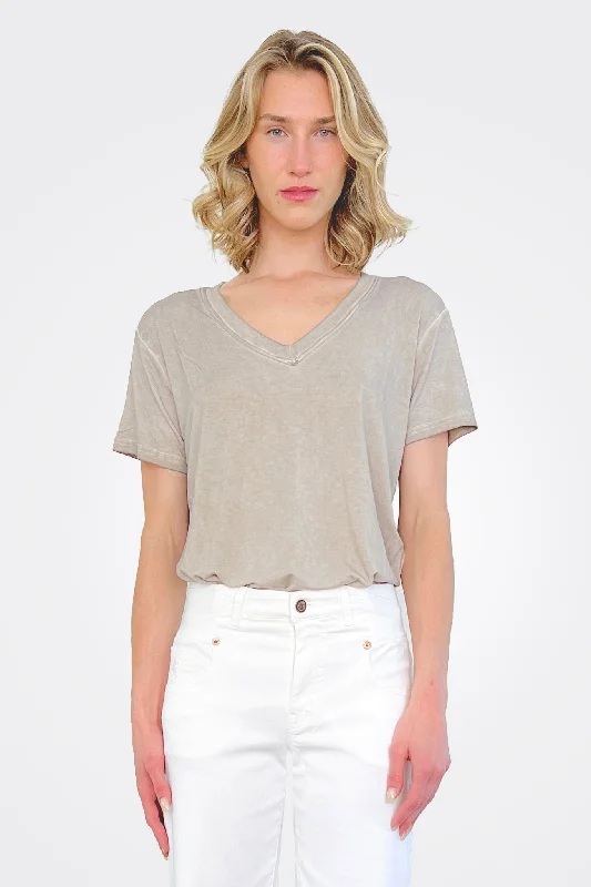 Tenna V Neck Shirt - Sea Sand