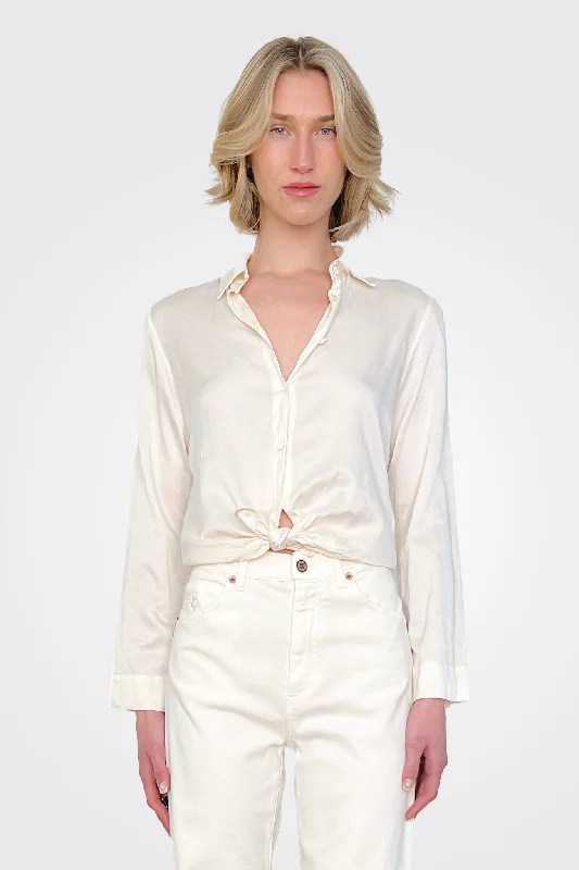 Tie Front Shirt - Cream