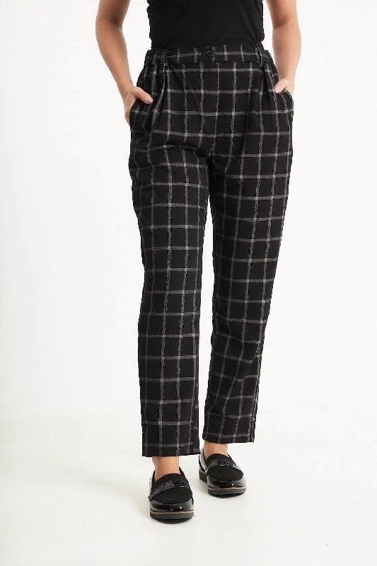 Saloos Checked Straight Leg Trousers