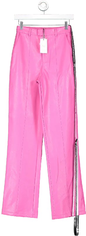 SLA the label Pink Paige Faux Leather Trousers UK XS