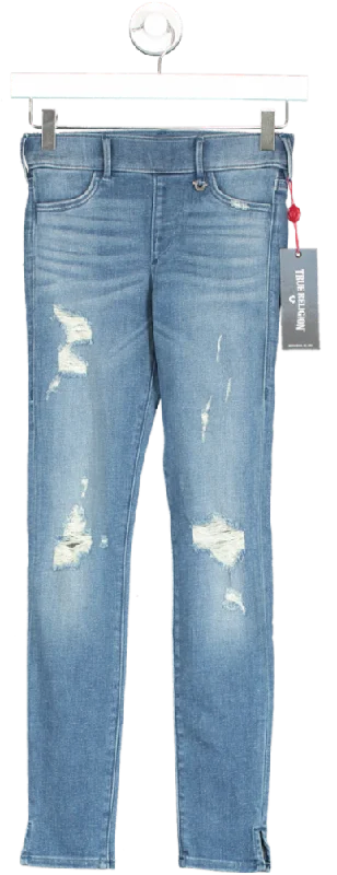 True Religion Blue Runway Legging Crop UK XXS