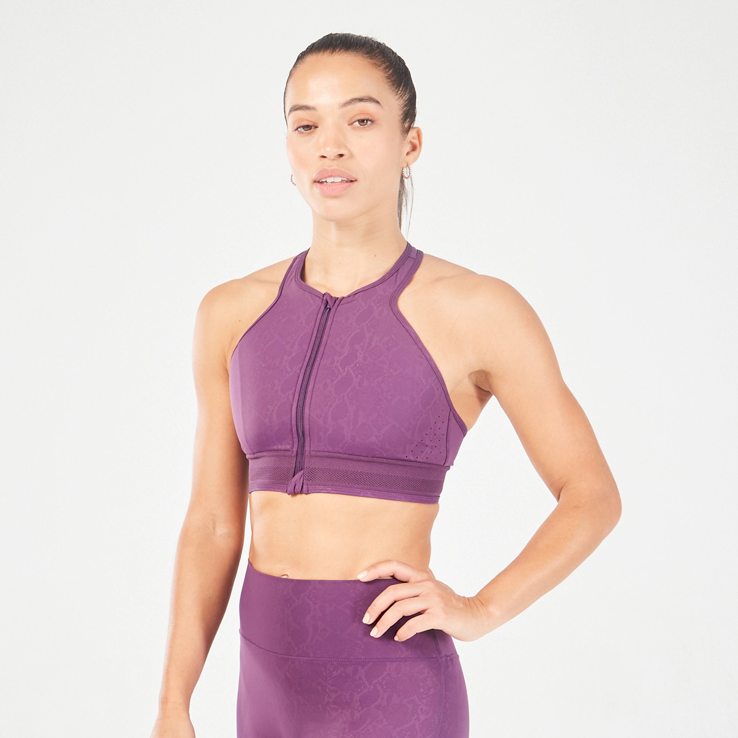 Serpent Zip Up Bra - Shadow Purple