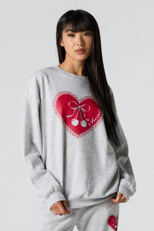 Cutesy Graphic Fleece Sweatshirt