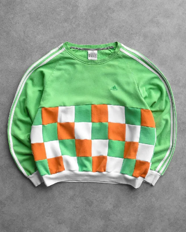 Custom Reworked Adidas Check Sweatshirt - Small