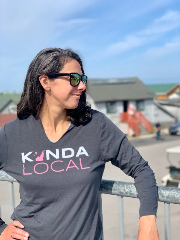 Leelanau Peninsula "Kinda Local" Women's V-neck Light Hoodie