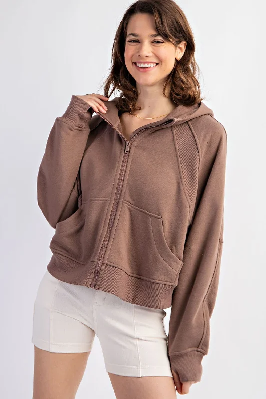 Derek Zip-Up Hoodie (Smoky Brown)