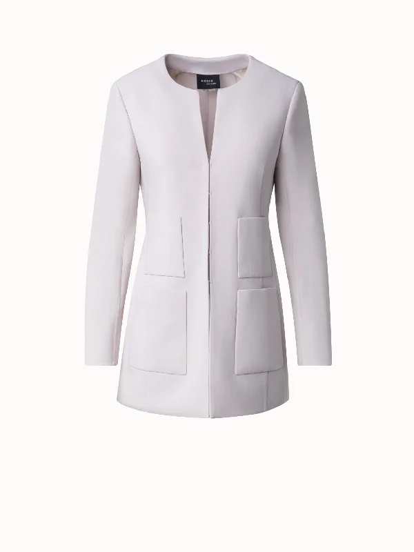 Wool Stretch Double-Face Long Jacket