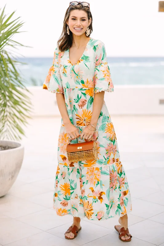 Get Together Green Floral Dress