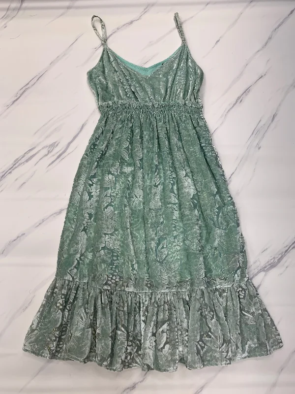 Dress Casual Midi By Anthropologie In Mint, Size: Petite   Small