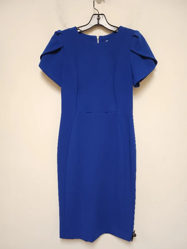 Dress Casual Midi By Calvin Klein In Blue, Size: S