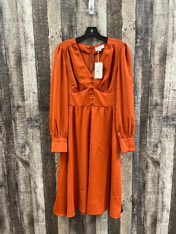 Dress Casual Midi By Cme In Orange, Size: Xs