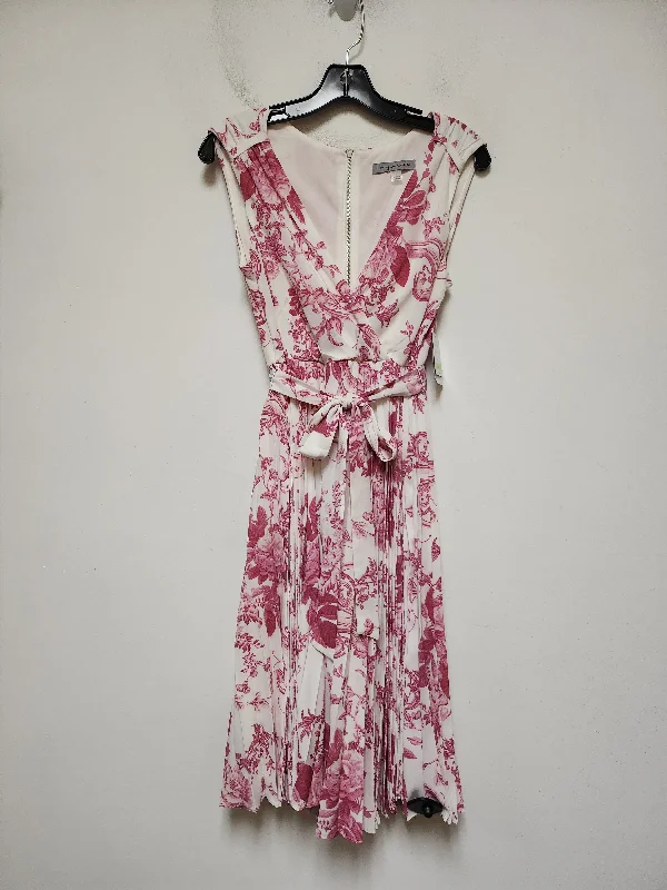 Dress Casual Midi By Dannyandnicole In Pink & White, Size: S