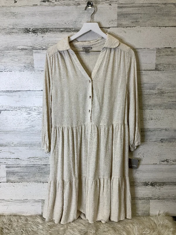 Dress Casual Midi By Falls Creek In Cream, Size: S