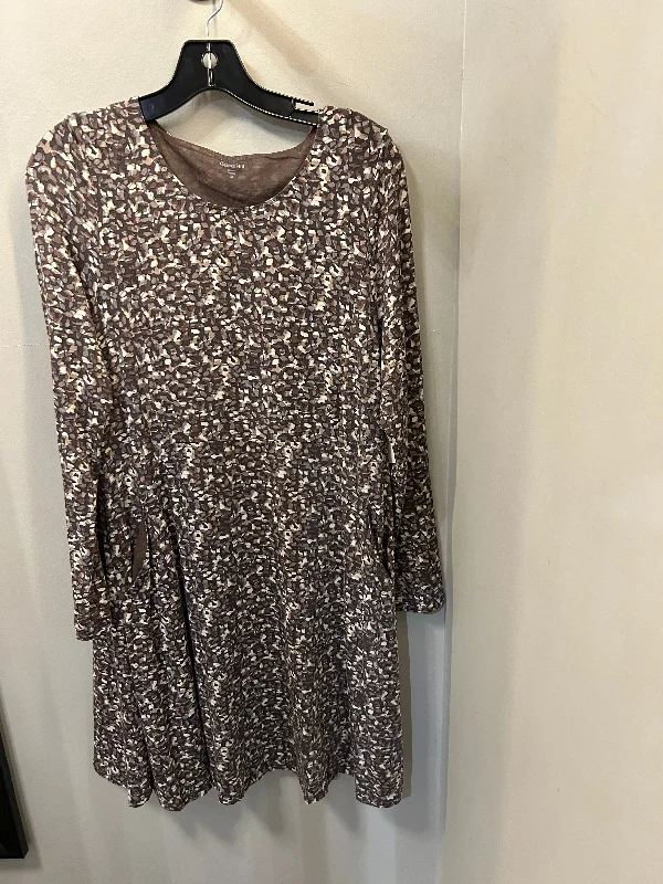 Dress Casual Midi By Garnet Hill In Brown, Size: M