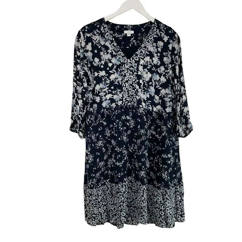 Dress Casual Midi By J. Jill In Floral Print, Size: M