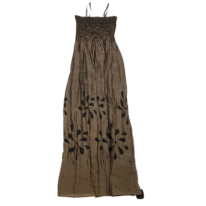 Dress Casual Midi By Lapis In Brown, Size: Osfm