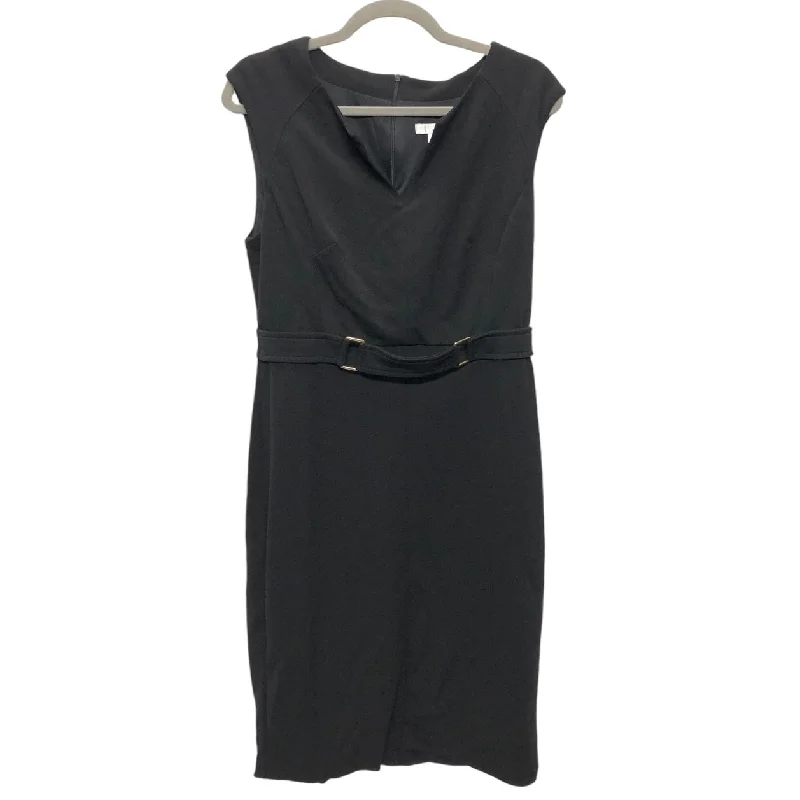 Dress Casual Midi By London Times In Black, Size: 10p