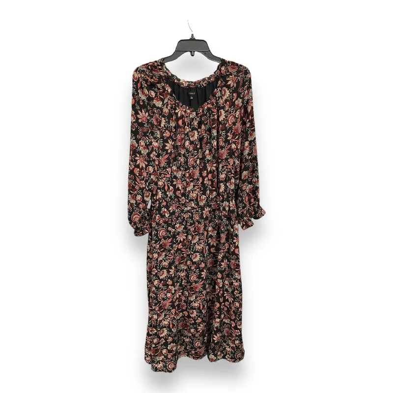 Dress Casual Midi By Talbots In Floral Print, Size: L