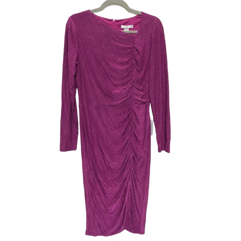 Dress Party Midi By London Times In Purple, Size: 10