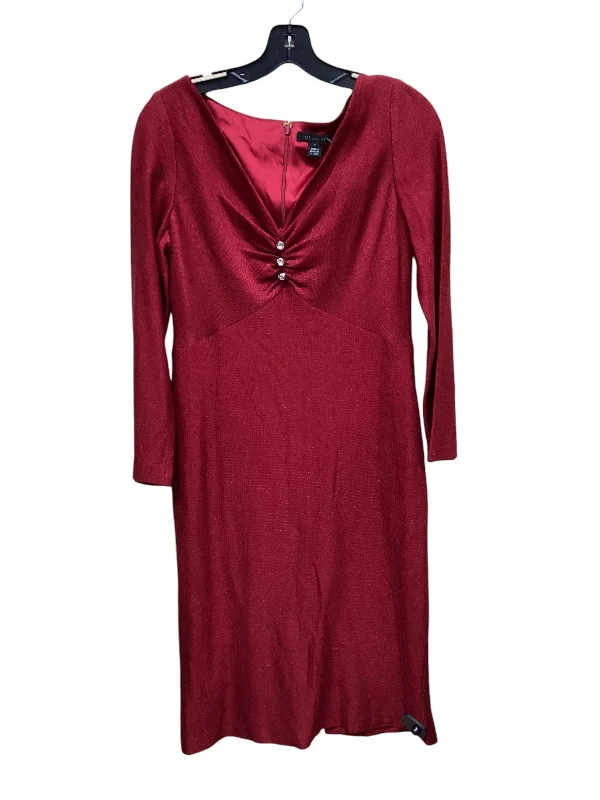 Dress Party Midi By St. John In Red, Size: S