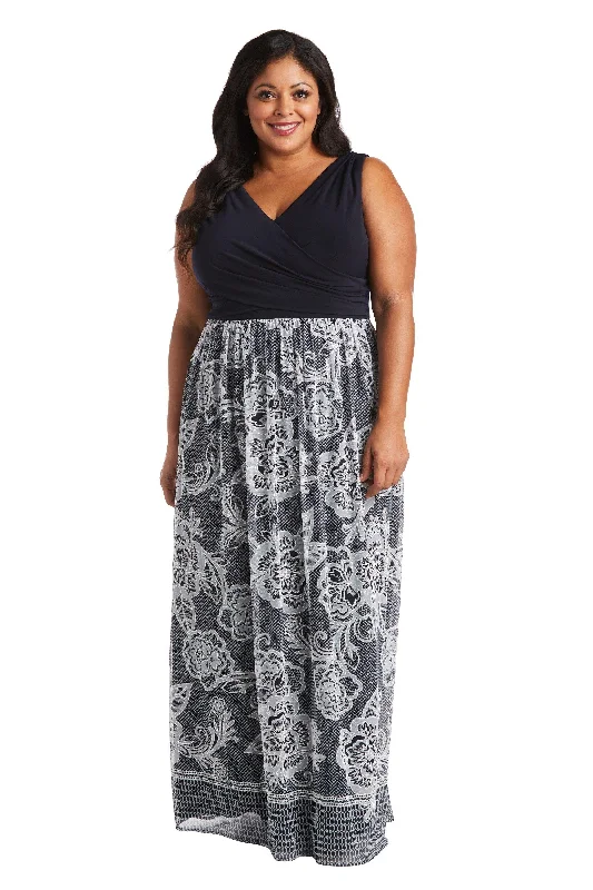 R&M Richards 7225W Long Formal Plus Size Maxi Dress