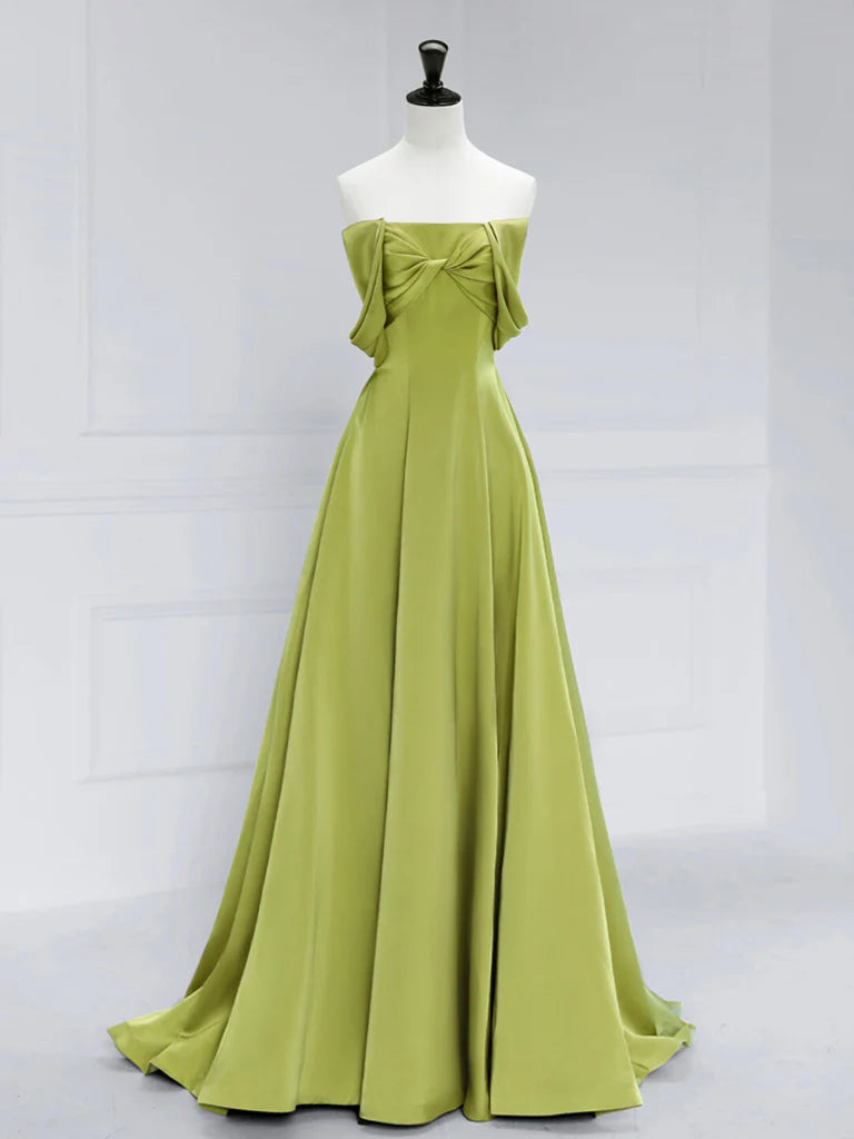 Atmosphere A-Line Satin Off Shoulder Long Prom Dress Long Formal Luxury Dignified Party dress