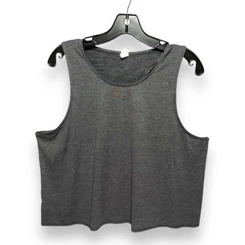 Athletic Tank Top By Yogalicious In Grey, Size: 1x