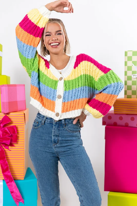 Little Bit More Multi Stripe Cardigan SALE FINAL SALE